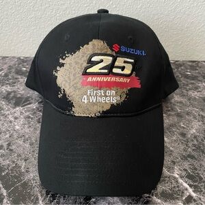 SUZUKI Hat First On 4 Wheels 25th Anniversary Unisex Adult Black Adjustable Hat